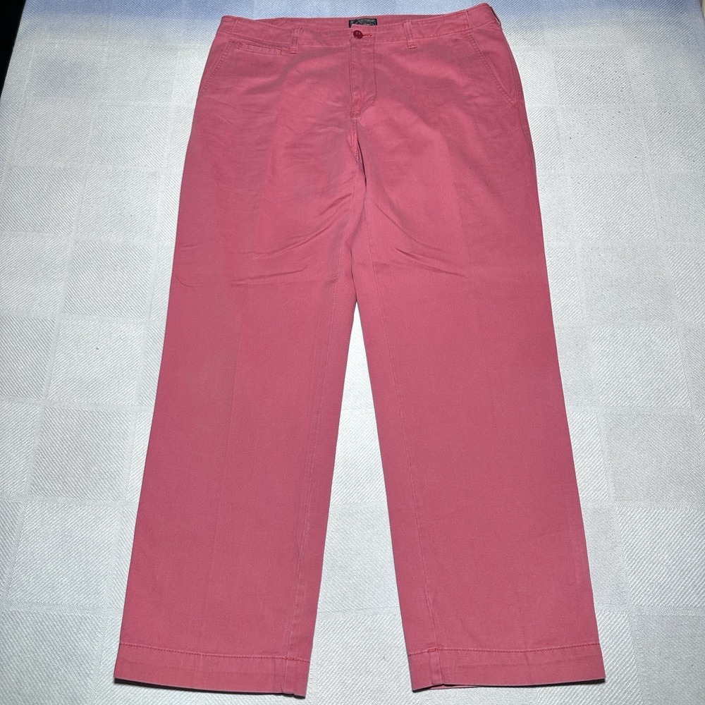 Polo Jeans Co Ralph Lauren Chino Pant Mens 36x32 Pink Straight Flat Front Cotton